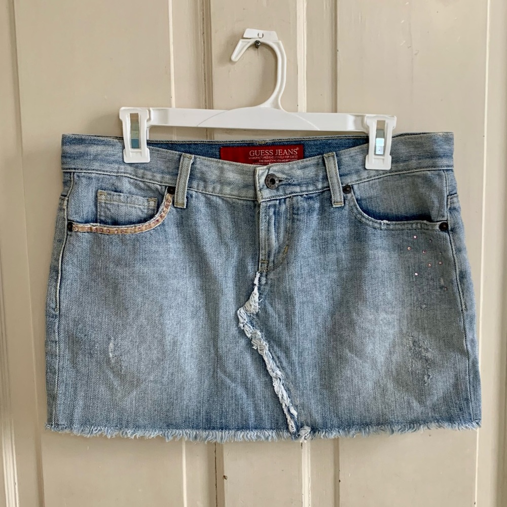 vintage GUESS y2k denim mini skirt